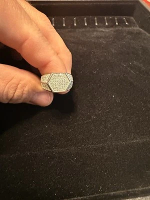 925 Sterling Silver Men’s Size 9 Ring With AAA CZ Stone Rhodium plated!  - Image 1 of 4