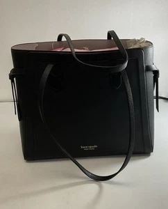 Kate Spade Knott Pebbled Leather Large Tote Black Bag PXR00451 - BRAND NEW - Picture 1 of 10