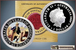 2009 $1 Silver Proof Coin 200 Year of Postal Service in Australia - Picture 1 of 1