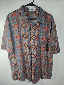 Vatpave Button Up Shirt Mens Size XL Vintage Abstract Designer Tee Shirt Trippy - Picture 1 of 11