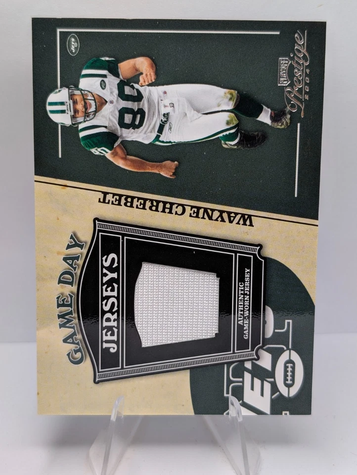 2004 Playoff Prestige Wayne Chrebet #GJ-37 Game Used Jersey NY Jets - Image 1 of 2