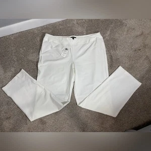Nuevo con etiquetas Pantalón Eileen Fisher Lavable Elastizado Crepé Pull On Blanco Slim Bootcut 1X - Imagen 1 de 11