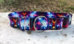 1.5" Wide Martingale Adjustable Dog Collar - Galaxy Space Greyhound Collar USA - Picture 1 of 5