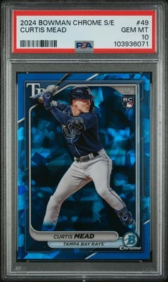 2024 Bowman Chrome Sapphire Edition #49 Curtis Mead PSA 10 - Image 1 of 2