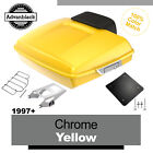 Chrome Yellow Razor Tour Pak Pack Luggage Fits 97+ Harley Street Road King Glide