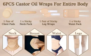 6Pcs Waist Neck Oil Pack Set with Chest Pads Washable Reusable Knee FaneQ - Picture 1 of 13