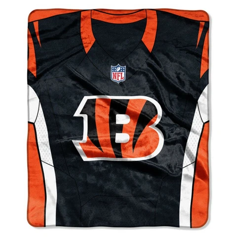 Cincinnati Bengals Jersey Design 50" by 60" Plush Raschel Throw Blanket - NFL Cover