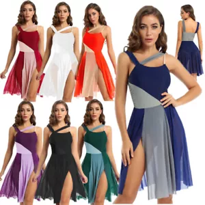 Women Lyrical Ballet Dance Leotard Dresses Modern Contemporary Dancewear AU - Picture 1 of 4