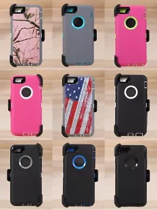 For iPhone 6P & iPhone 6s Plus 5.5" Defender Hard Shell Case w/Holster Belt Clip - Picture 1 of 66