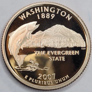 2007 S PROOF DCAM WASHINGTON STATE QUARTER - CLAD - Picture 1 of 4
