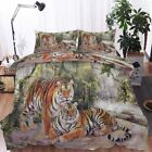 Lying Tiger King Of Forest 3D Quilt Duvet Doona Cover Set Pillow case Print