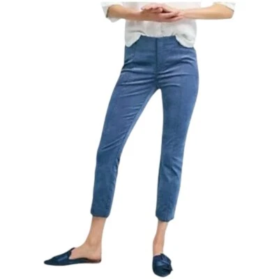 Pantalón ajustado Anthropologie The Essential Velvet azul 8 nuevo con etiquetas Foto 1 de 4