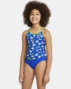 Nike Kids Blue Pool Party Racerback Tankini Set L10821 Size XS (6-8 YRS) - Picture 1 of 4