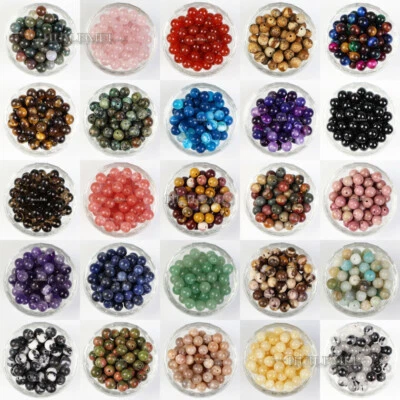 Wholesale Lots Natural Gemstone Stone Round Spacer Loose Beads 4mm 6mm 8mm 10mm - Image 1 of 4
