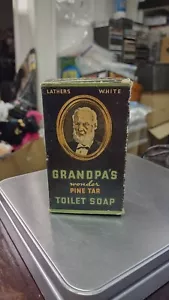 Vintage Grandpa's Wonder Pine Tar Toilet Soap Bar Large Size in Original Box - Picture 1 of 7