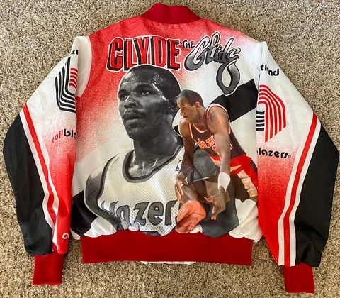 Vintage Clyde Drexler Portland Trail Blazers Chalk Line Fanimation Jacket Large Cover