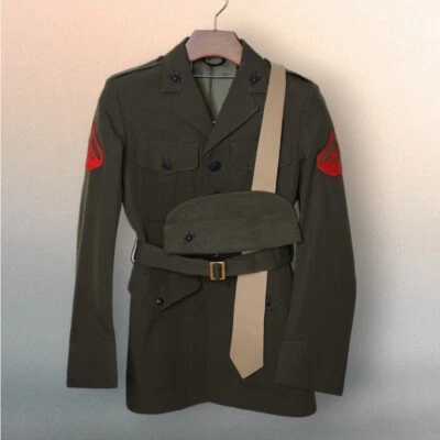 37R DSCP Crown Clothing Co USMC Chaqueta Sombrero Corbata Para Hombre Verde EE. UU. Vestido Marino  Foto 1 de 4