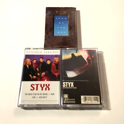 Styx 2 Cassette, 1 Cassette Single Lot: Cornerstone, Extended Versions, Show Me - Image 1 of 4