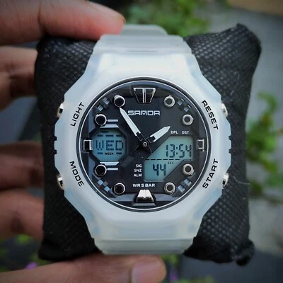 SANDA Sports Mens Waterproof Shockproof Digital Analogue G-Style Wrist Watches - Image 1 of 4