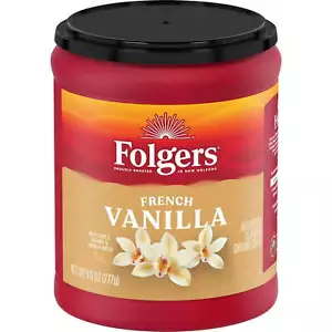 Folger Vainilla Francesa Sabor Artificial Café Molido Tostado Medio Lata 9.6oz - Imagen 1 de 5