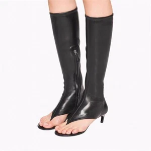 New Elastic Knee High Boots Kitten Heels Women's Flip Flops Dress Boots Shoes Sz - Picture 1 of 31