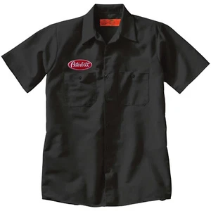 Red PETERBILT Truck Embroidered PATCH + Mechanic WORK SHIRT Trucking - Picture 1 of 4