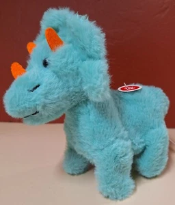 Blue Walking Roaring Triceratops Plush Toy By Kids Connection Mini 6" - Picture 1 of 9