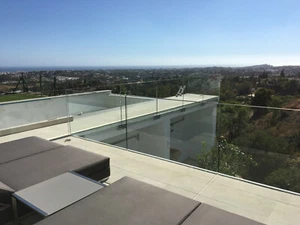 Ganzglas geländer mit 17.52 mm ESG Glas Balkongeländer Terrasse Treppe - Bild 1 von 15