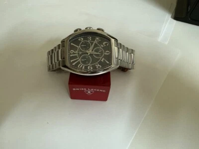 Nuevo de Lote Antiguo Reloj Cronógrafo Hombre Swiss Legend Acero Inoxidable Forma Tonneau RARO Foto 1 de 4