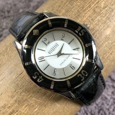 Ecclissi Women 23515 Leather Sterling Silver 33mm Quartz Analog Watch 7 1/4" - Image 1 of 4