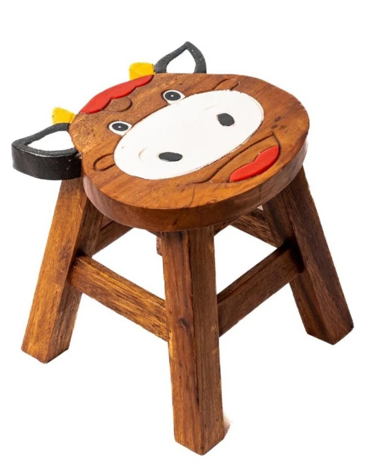 Kinderhocker aus Holz, Sitzgruppe, Kinderstuhl, Kita, Kuh - Bild 1 von 1