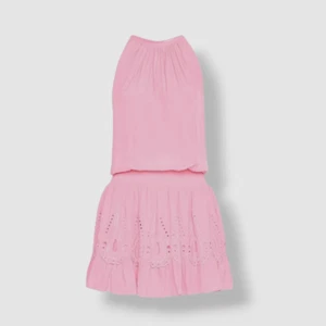 $475 Ramy Brook Women's Pink Tilly Eyelet Trimmed Mini Dress Size M - Picture 1 of 4