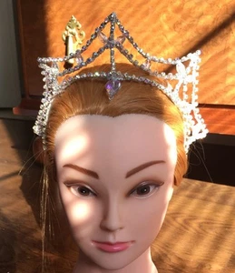 Ballet Tiara Headpiece Silver AB Crystal Fairy Snow Queen Ready To Ship! - Picture 1 of 3