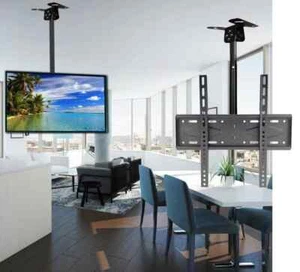 SUPPORTO SOFFITTO PER TV STAFFA BRACCIO REGOLABILE DA 26 A 60 POLLICI MAX 55KG - Foto 1 di 3