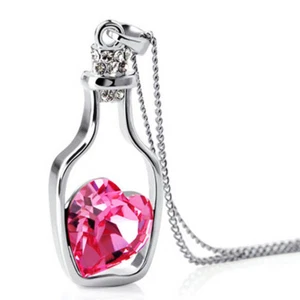 COLORATO COLLANA REGALO DONNA CUORE STILIZZATA ACCIAIO BRILLANTI ARGENTO go - Foto 1 di 8