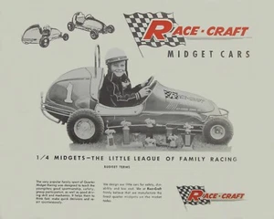 New! Vintage and Rare 1959 Race-Craft Quarter 1/4 Midget Ad in Color - Picture 1 of 1