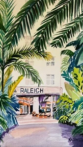 Raleigh | HOTEL Print of Mixed Media K Jones South Beach Miami Florida Beach - Bild 1 von 4