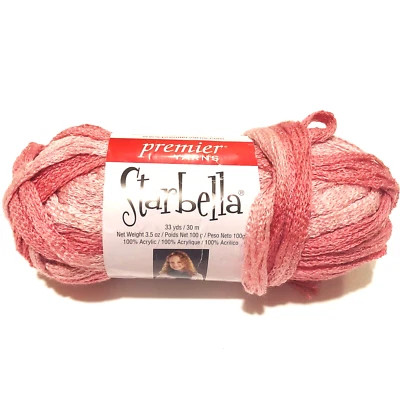 Premier Yarns Starbella 15 21 Hope Pink DL 1780 Acrylic 6 PLY 33 YD Ruffle Scarf - Image 1 of 4