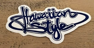 Adesivo stile hawaiano testo blu sfondo trasparente più piccolo - Foto 1 di 2