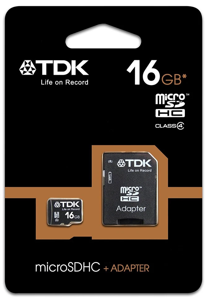 TDK microSDHC 16GB Class4 Memory Card Speicherkarte + Adapter t78724 NEU 005-058 - Image 1 of 1