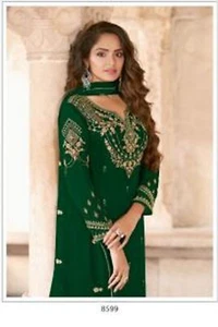 Embroidery Work Salwar Kameez Women Designer Eid Gift Suit Kurti Pant Dupatta - Picture 1 of 4