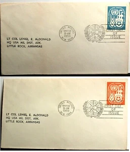 One Set of 2 USPS FDC #UN71-72 – 1959 Economic Commission For Europe ST1224 - Picture 1 of 7