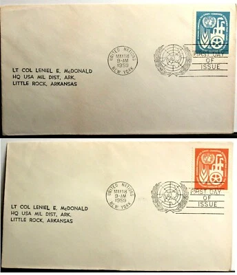 One Set of 2 USPS FDC #UN71-72 – 1959 Economic Commission For Europe ST1224 - Image 1 of 4