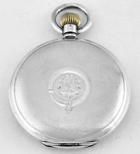 Antique Swiss 935 Sterling Silver Hunter Pocket Watch - 15 Jewels - London 1911