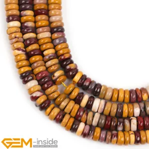 Natural Mookaite Jasper Gemstone Heishi Rondelle Spacer Beads For Jewelry Making - Foto 1 di 18