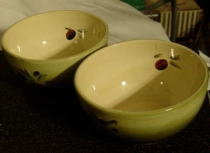 Lot of 2 BETTER HOMES & GARDENS OLIVE VILLA SOUP CEREAL BOWLS 6" inch EUC - Picture 1 of 5