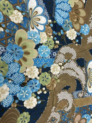 Cotton Fabric Kimono Collection 42" x 3-1/2 yd Legacy Studio Screen Print D#8618 - Image 1 of 3