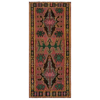 Kelim 350x154 cm Handgewebter Perserteppich Kilim Wolle Carpet Orient Läufer - Bild 1 von 4