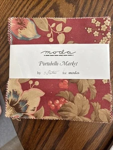 3 Sisters Fabric Portobello Market 5 Inch Charm Pack Moda OOP Quilt Square - Picture 1 of 2