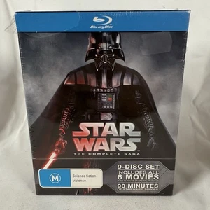 Star Wars -The Complete Saga All 6-Movies Collection Blu-ray 9-Disc New & Sealed - Picture 1 of 6